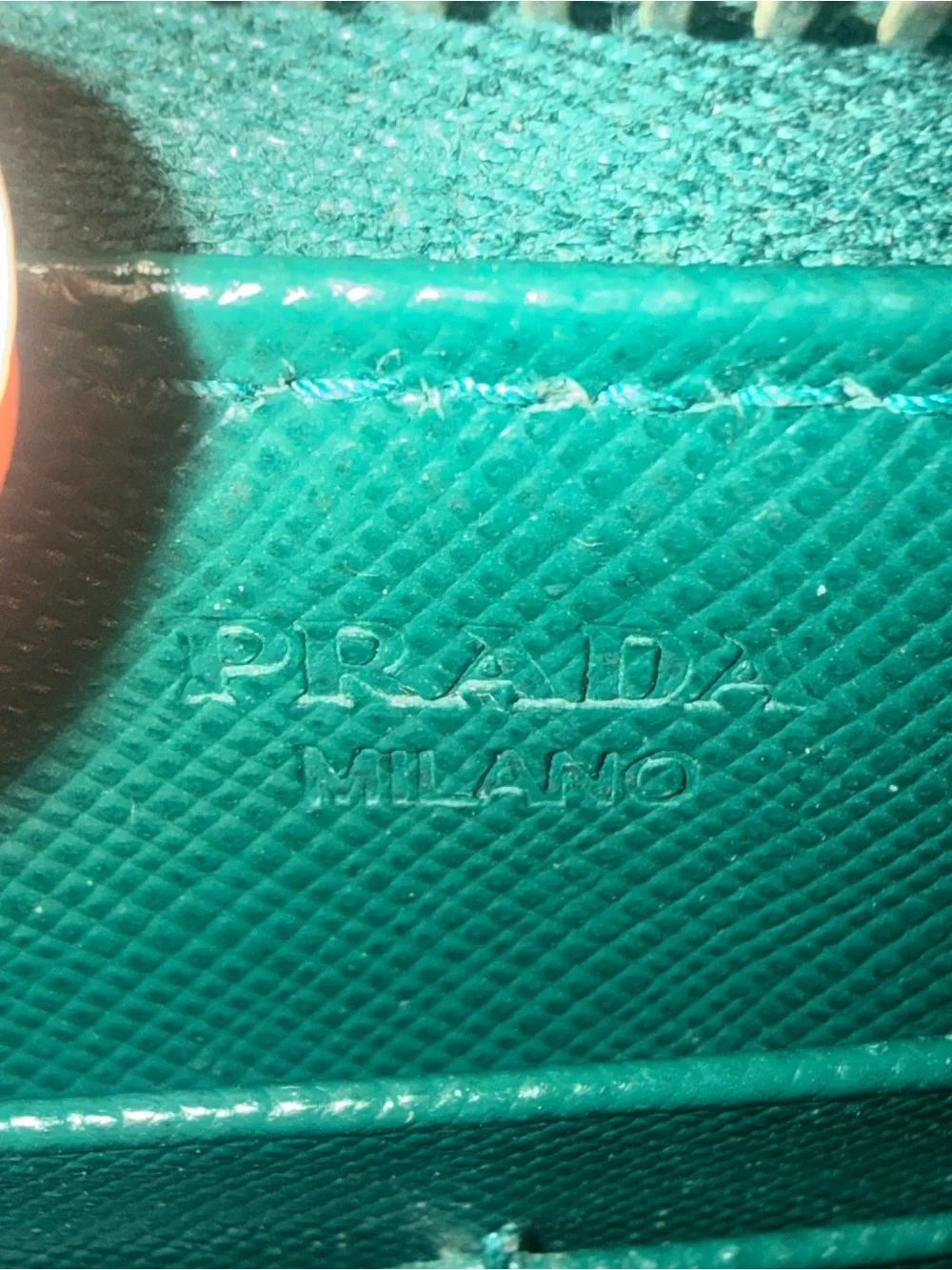 PRADA Emerald Green Saffiano Leather Zip Around Wallet Long Continental